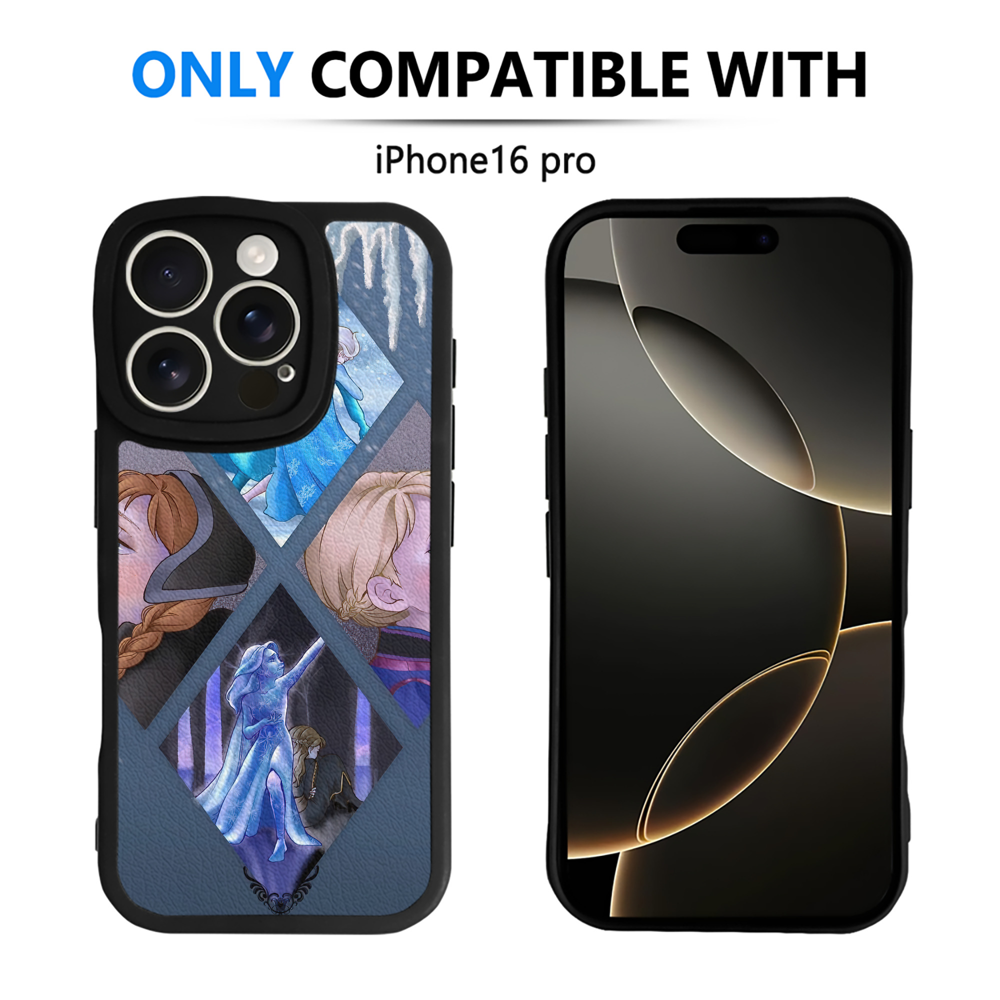 （画像用） アナと雪の女王 アンナ エルサ Frozen Anna Elsa 【iPhone 16シリーズ対応】シリコンスマホケース（レザー調） 材質：シリコン